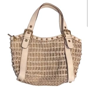 Kathy Van Zeeland Studded Woven Women Shoulder Adjustable Bag 18"H x 12"L x 5"W